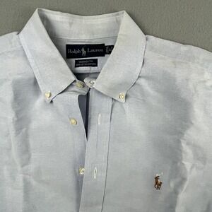 Ralph Lauren‎ Shirt Mens XL Blue Yarmouth Oxford Button Down Pony Hong Kong